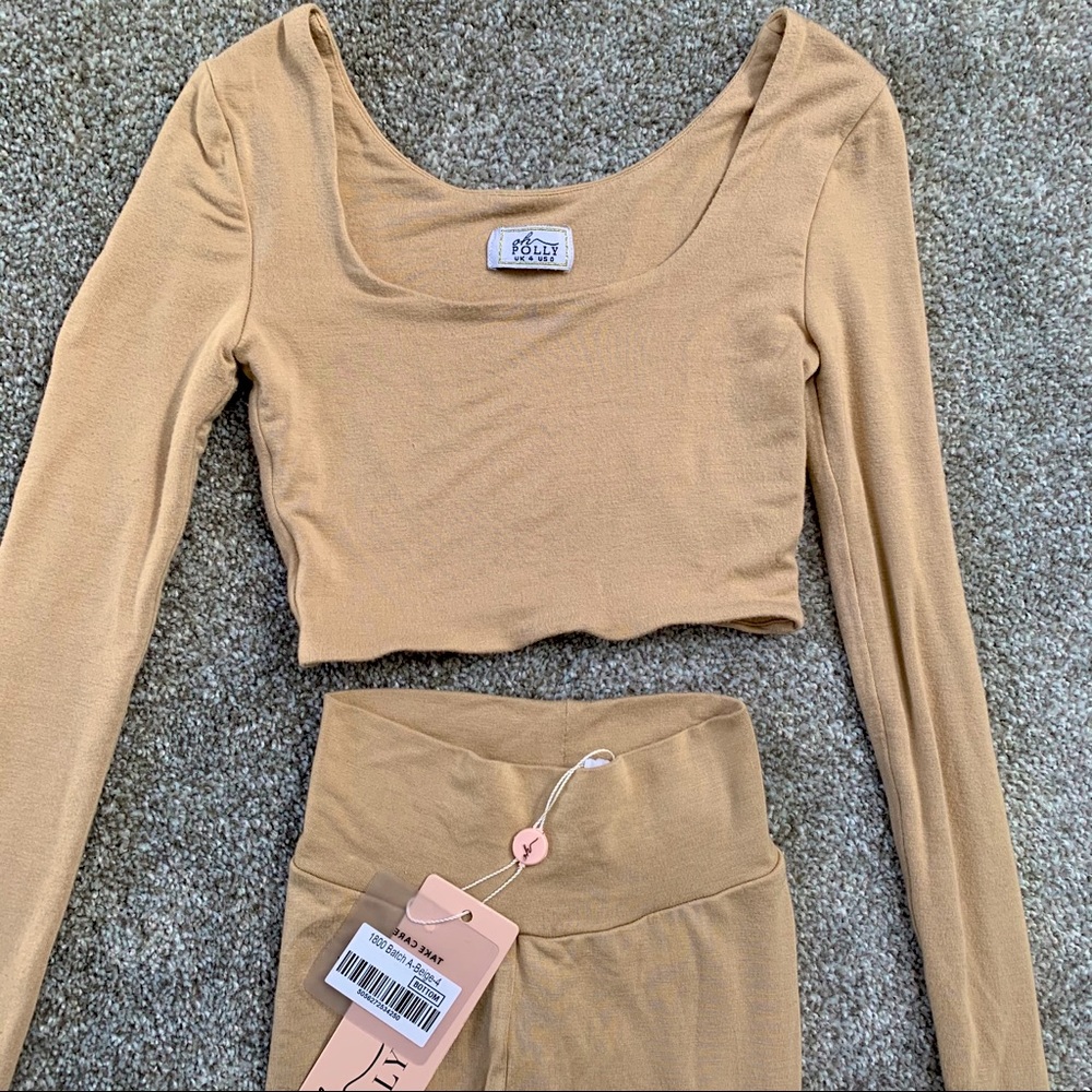 Oh Polly Long Sleeve Crop Top & Leggings Set